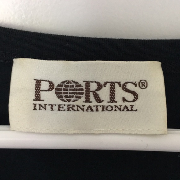 Ports Black T-shirt with silk tie detail - Picture 2 of 5